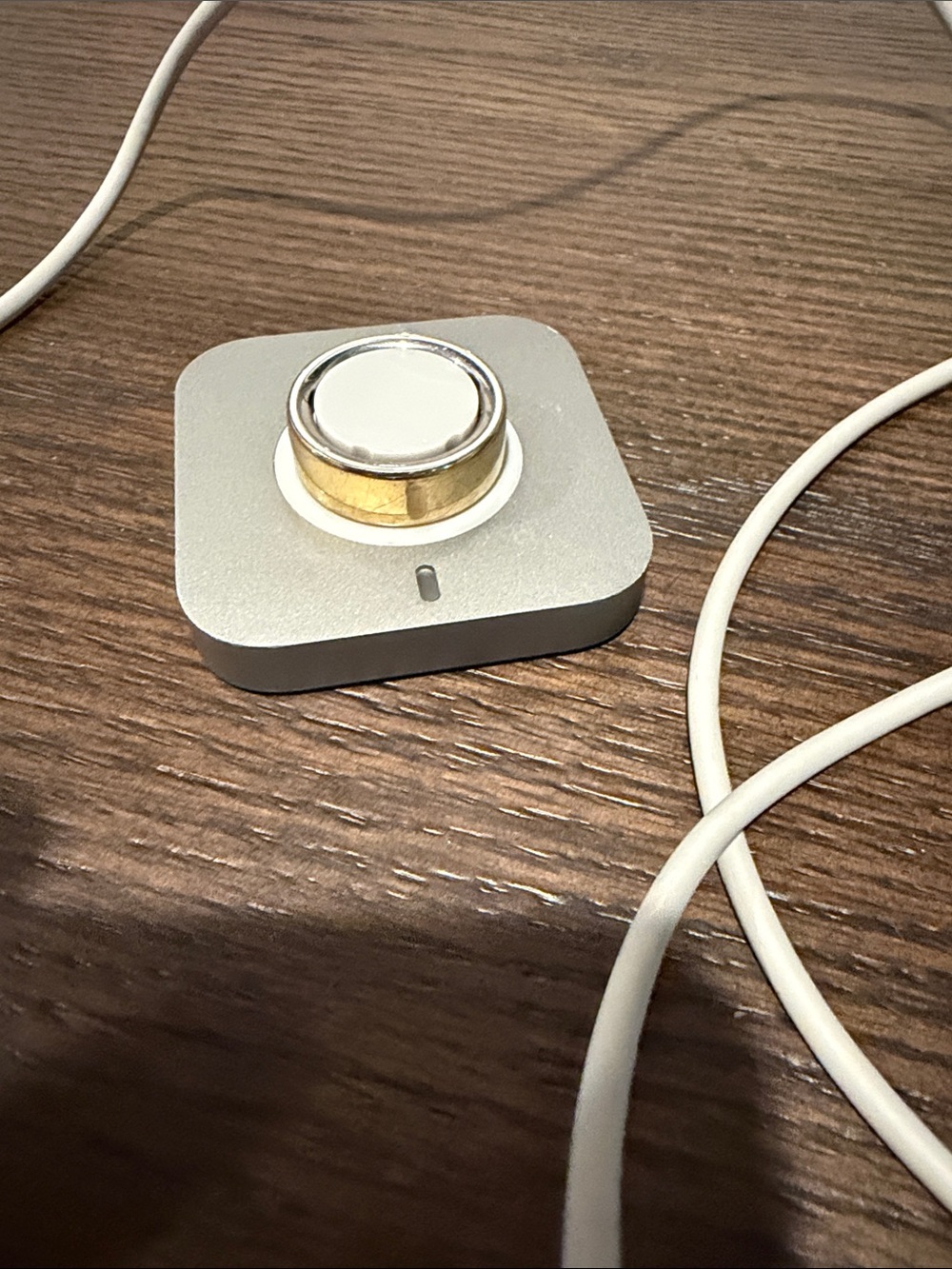 Gold Oura Ring with Charging Dock